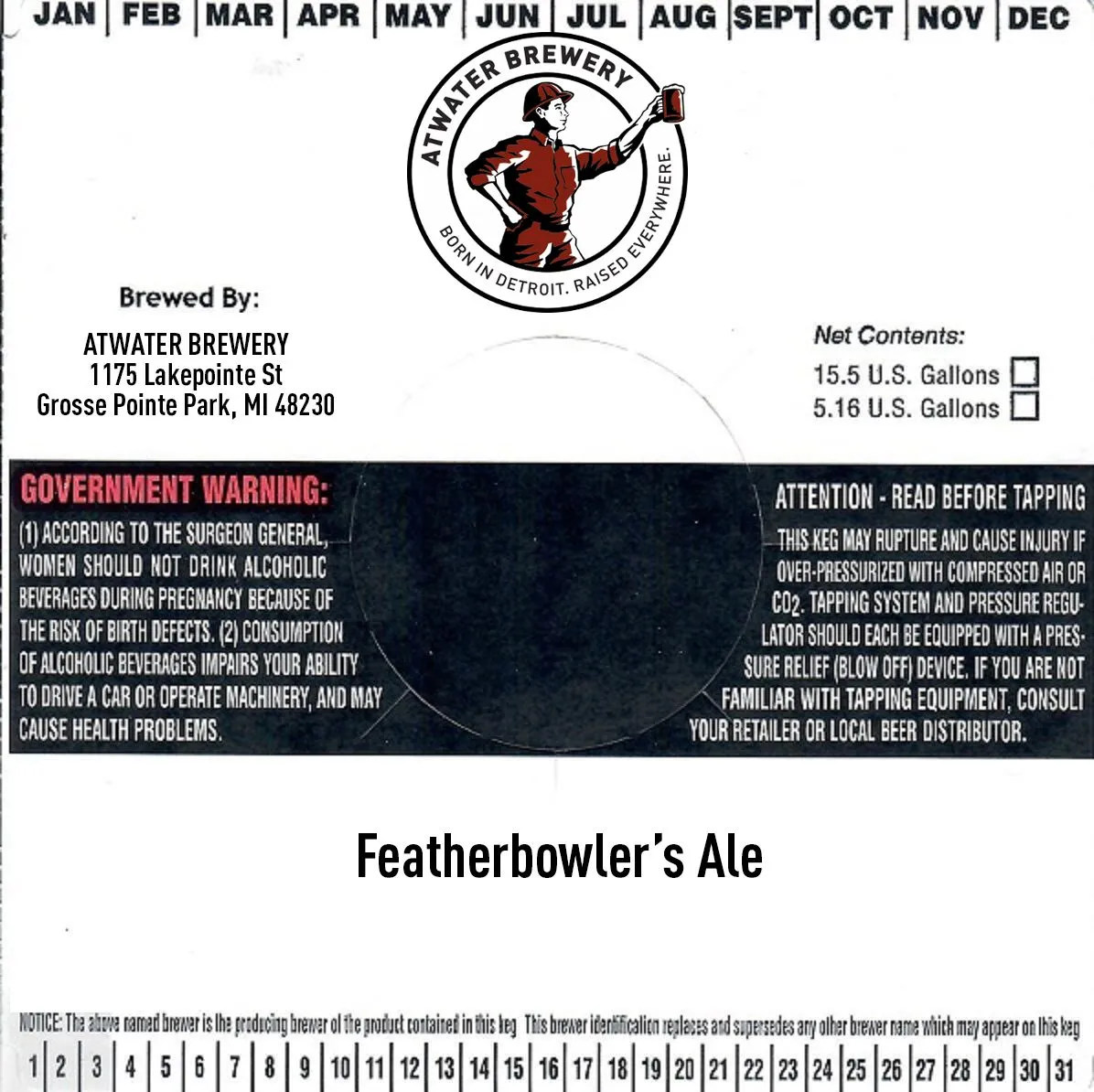 Featherbowler's Ale — full label as filed with TTB