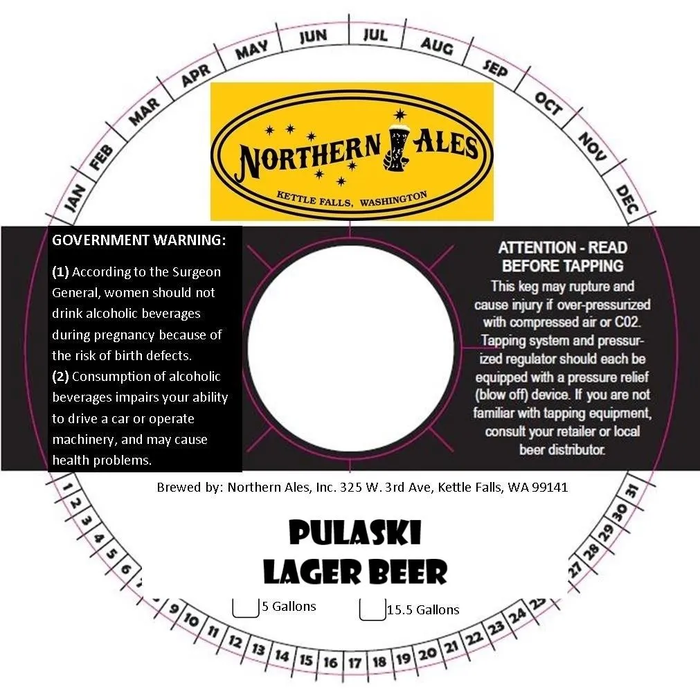 Pulaski Lager Beer — full label as filed with TTB