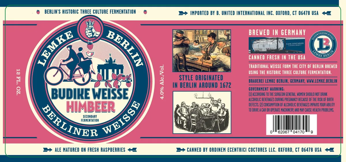 Budike Weisse Himbeer — full label as filed with TTB