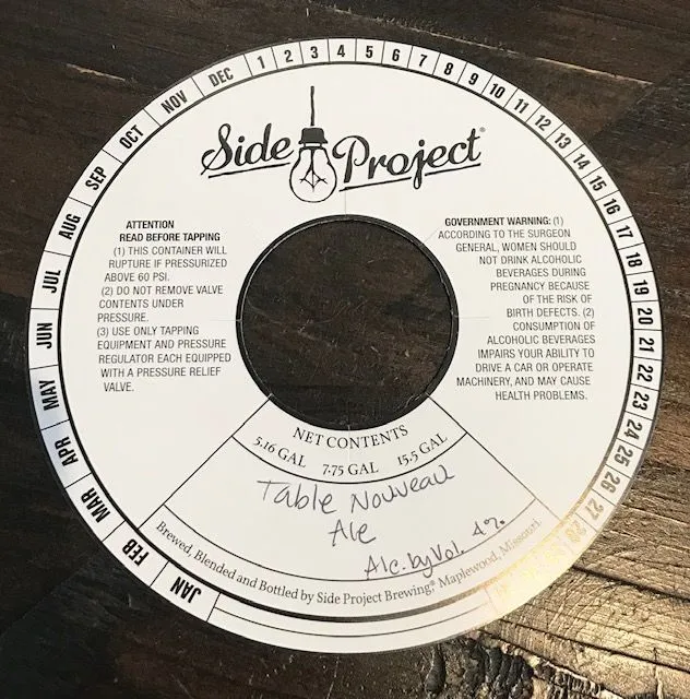 Table Nouveau Ale — full label as filed with TTB
