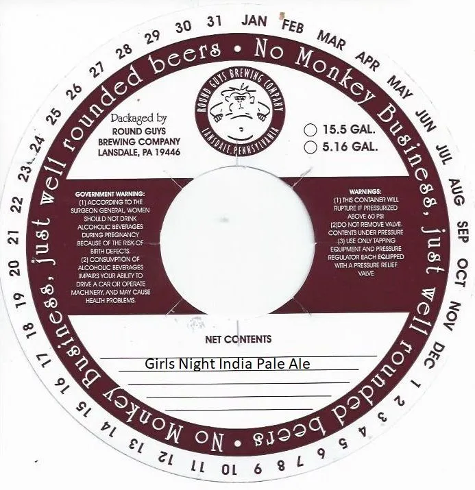 Girls Night India Pale Ale — full label as filed with TTB