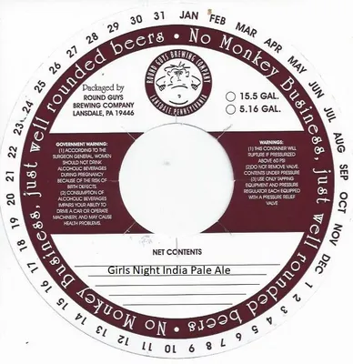 Girls Night India Pale Ale label