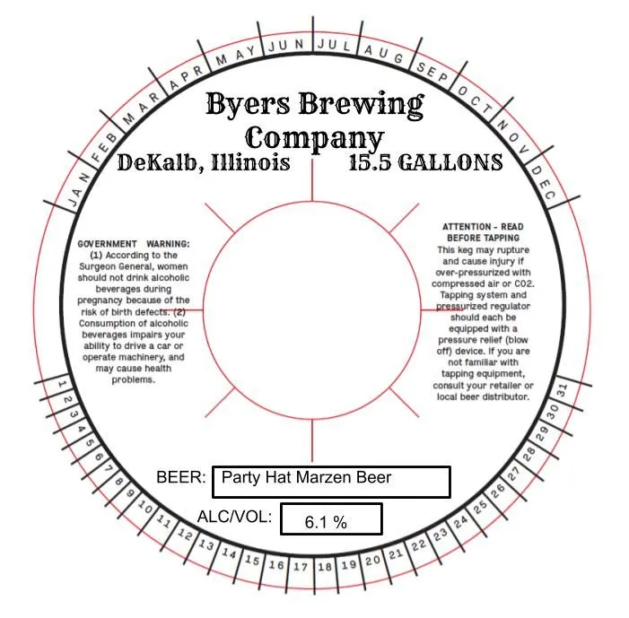 Party Hat Marzen Beer — full label as filed with TTB