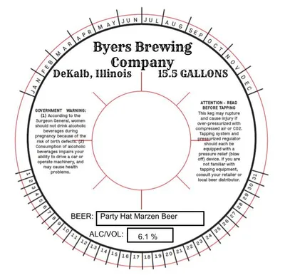 Party Hat Marzen Beer label