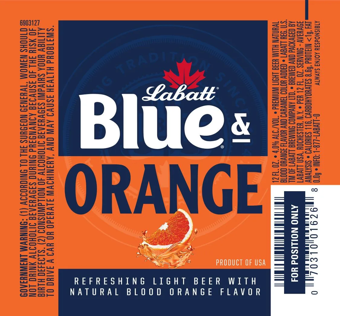Blue & Orange — full label as filed with TTB