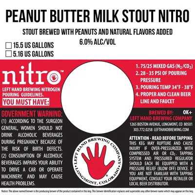 Peanut Butter Milk Stout Nitro label