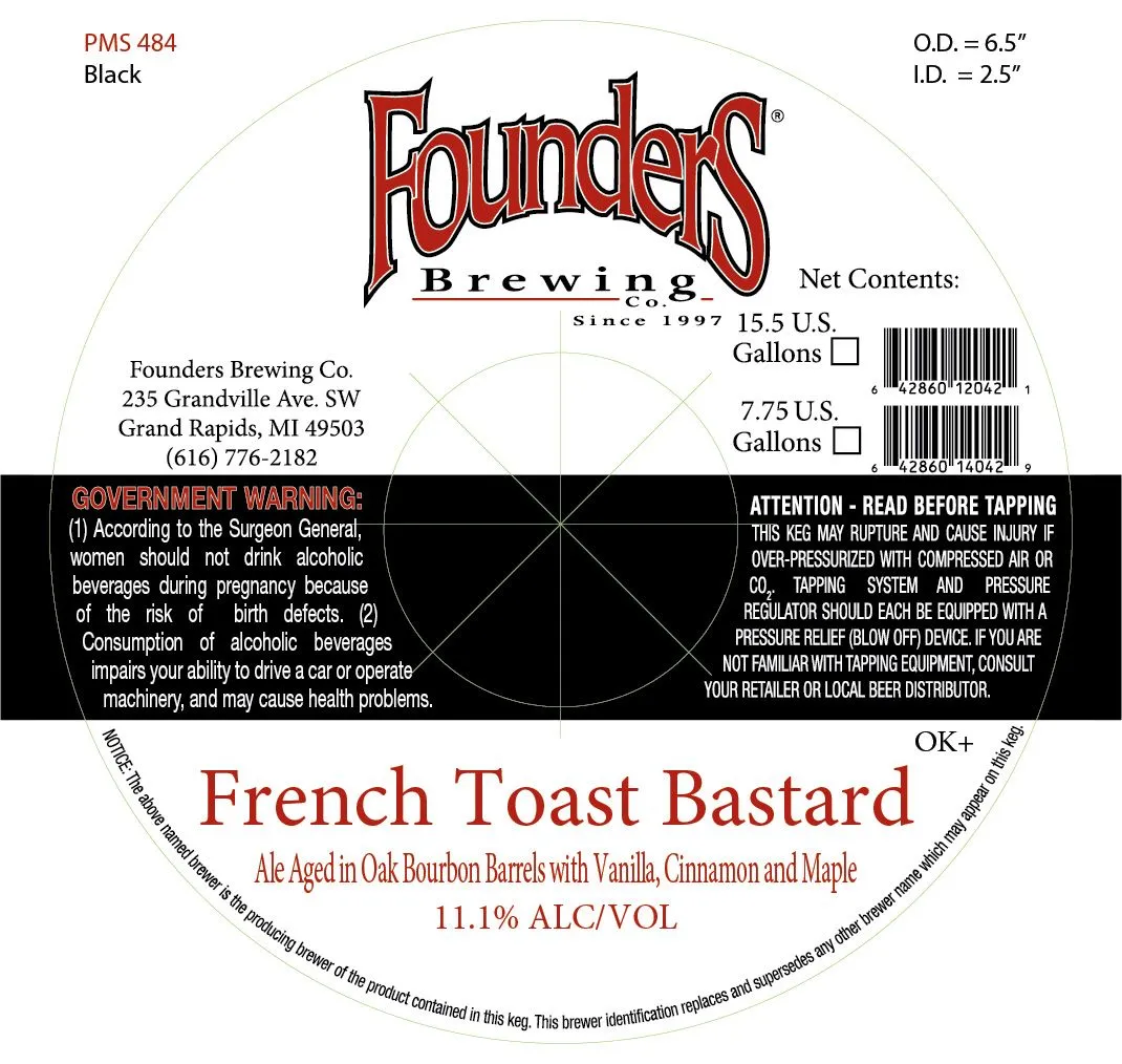 French Toast Bastard — full label as filed with TTB