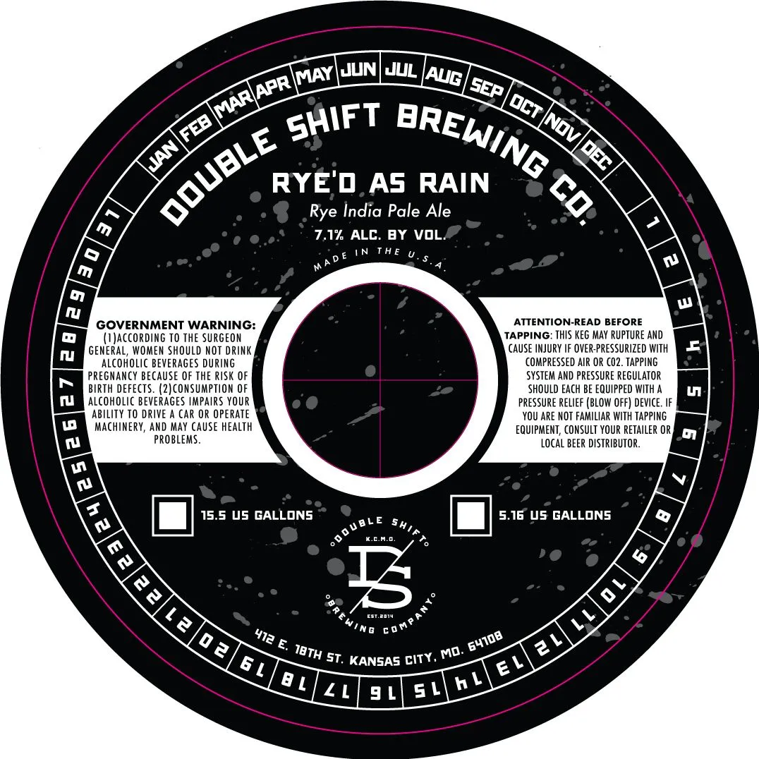 Rye'd As Rain — full label as filed with TTB