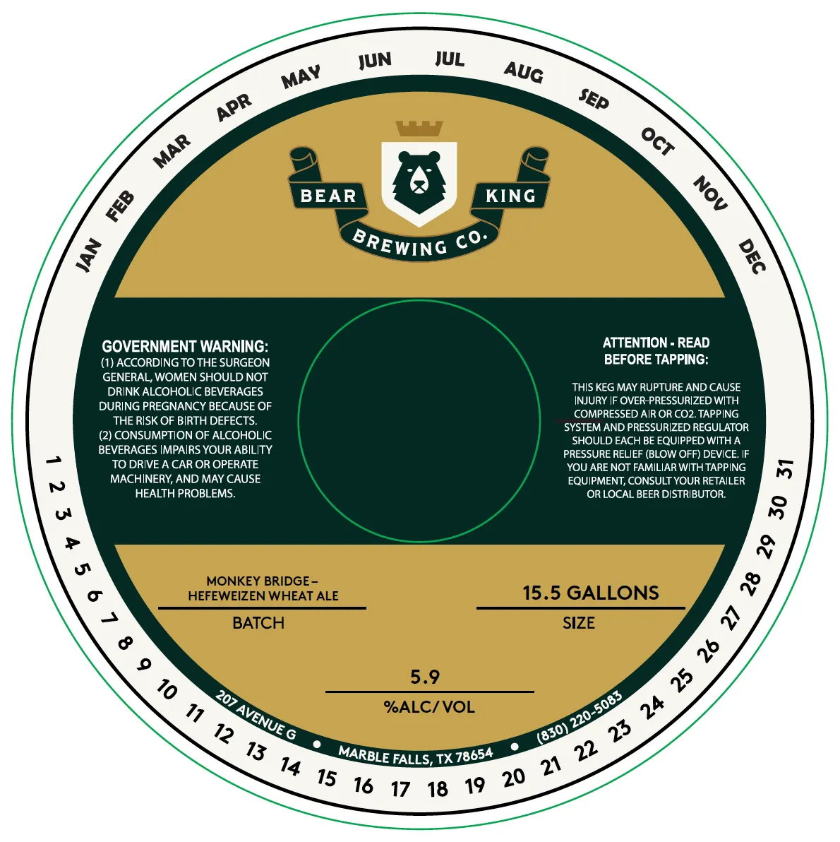 Hefeweizen Wheat Ale — full label as filed with TTB