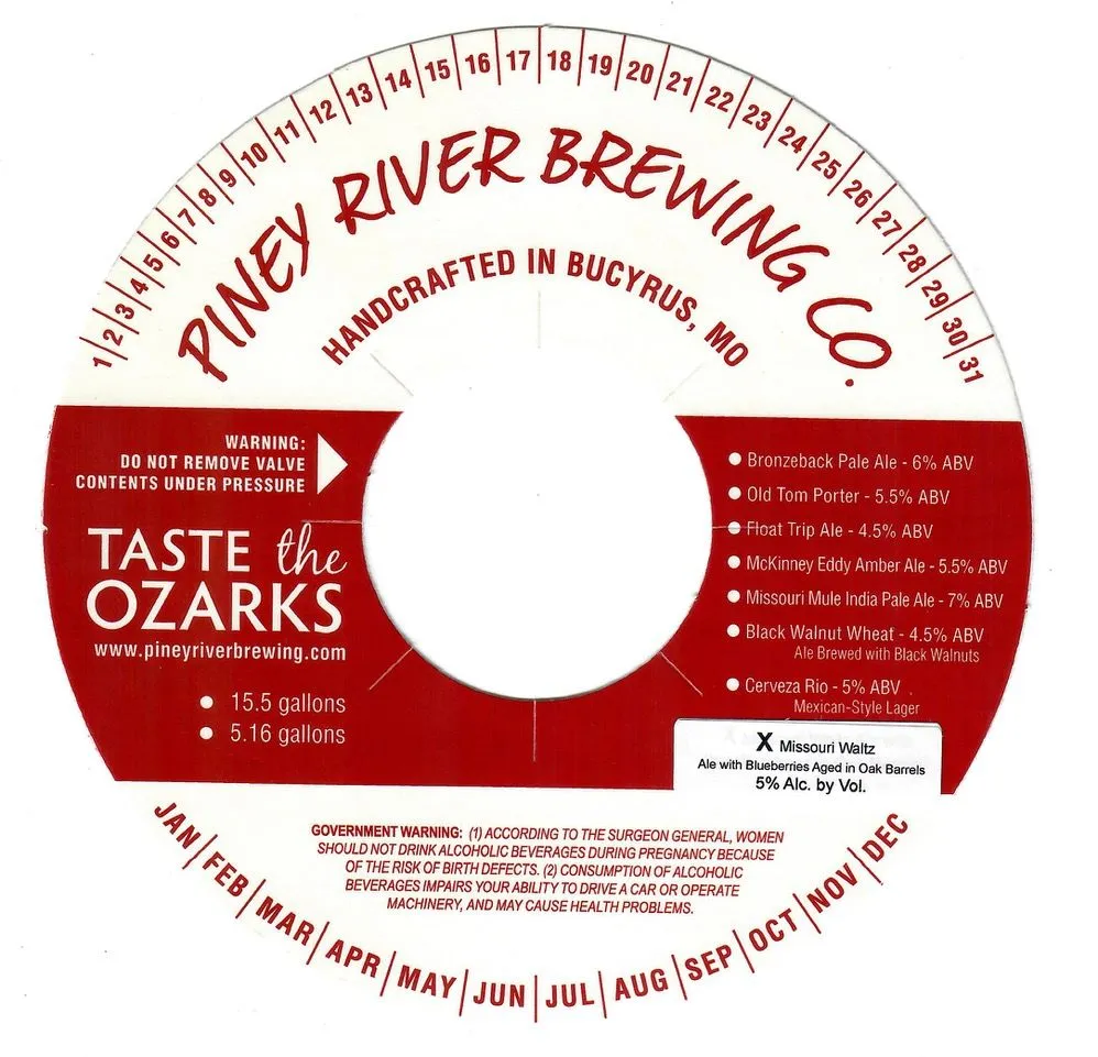 Missouri Waltz — full label as filed with TTB