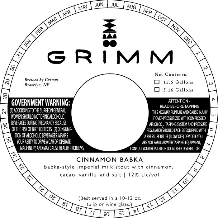 Cinnamon Babka — full label as filed with TTB