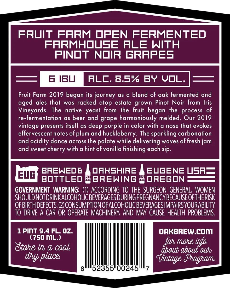 Fruit Farm — full label as filed with TTB