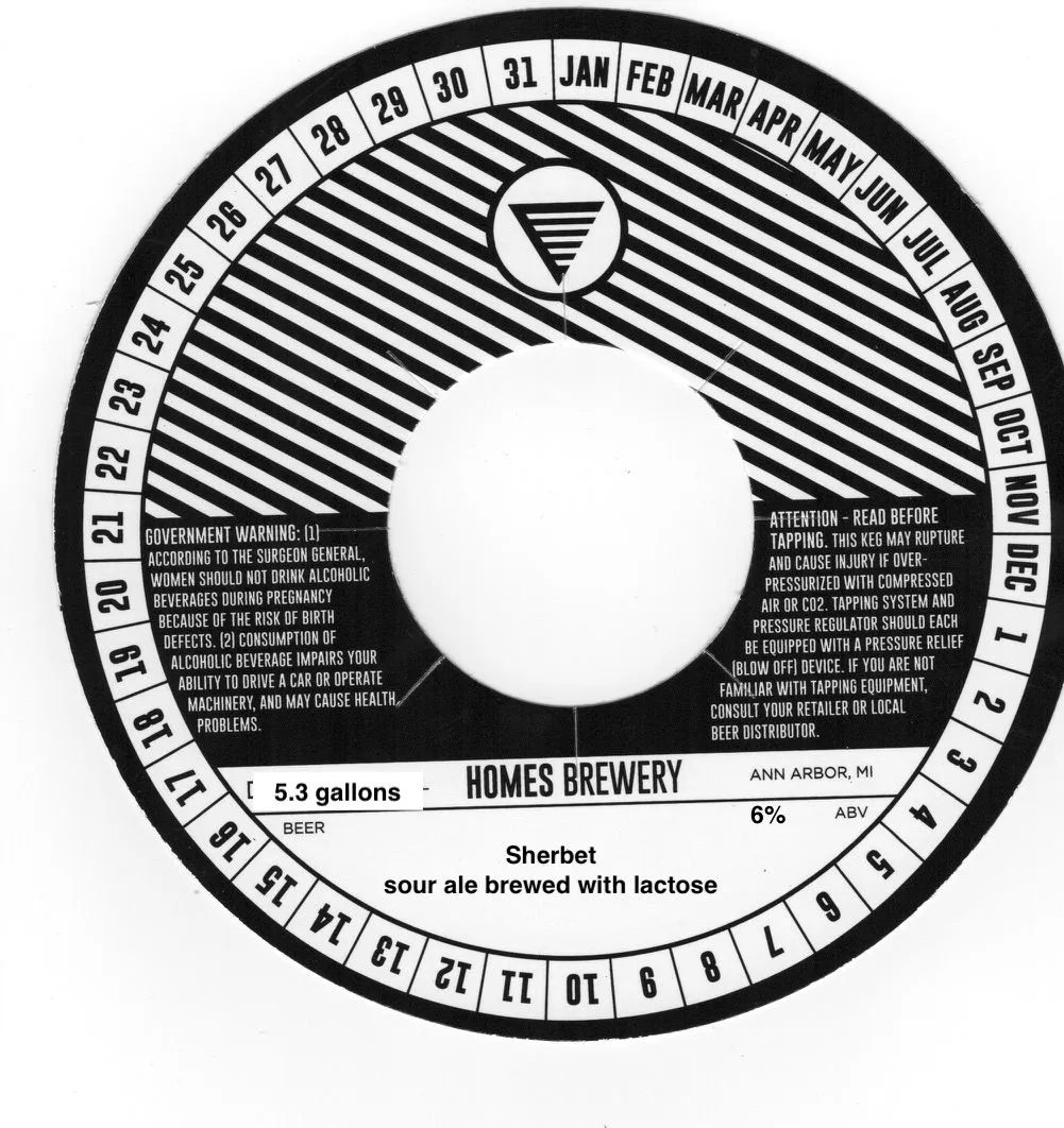 Sherbet — full label as filed with TTB