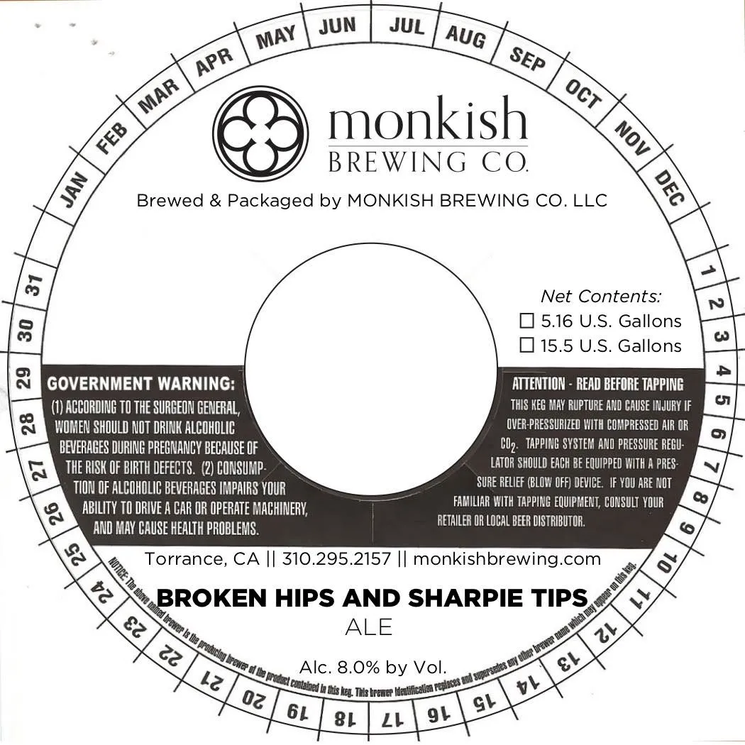 Broken Hips and Sharpie Tips — full label as filed with TTB