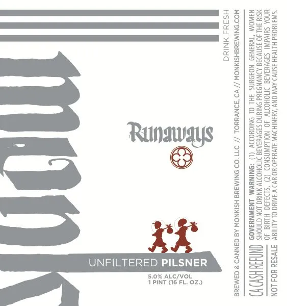 Runaways — full label as filed with TTB