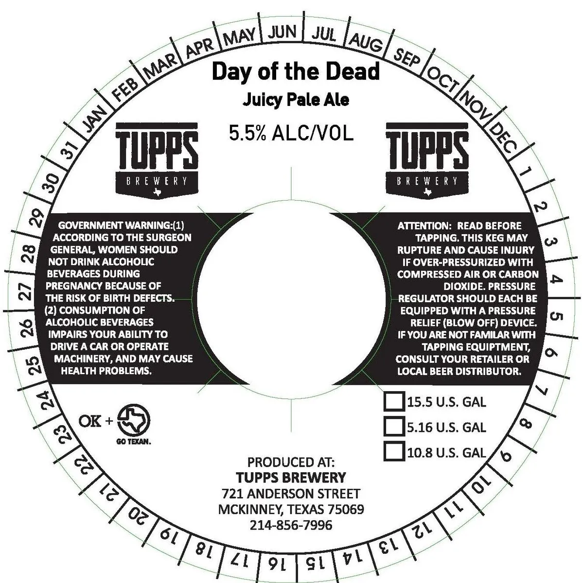 Day of the Dead — full label as filed with TTB