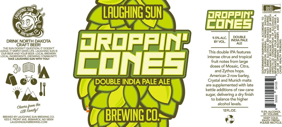 Droppin' Cones — full label as filed with TTB