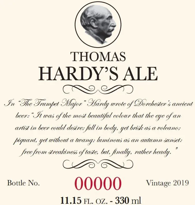 Thomas Hardy's Ale — full label as filed with TTB