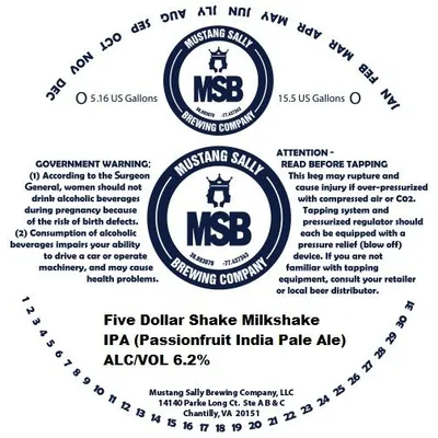 Five Dollar Shake Milkshake IPA label
