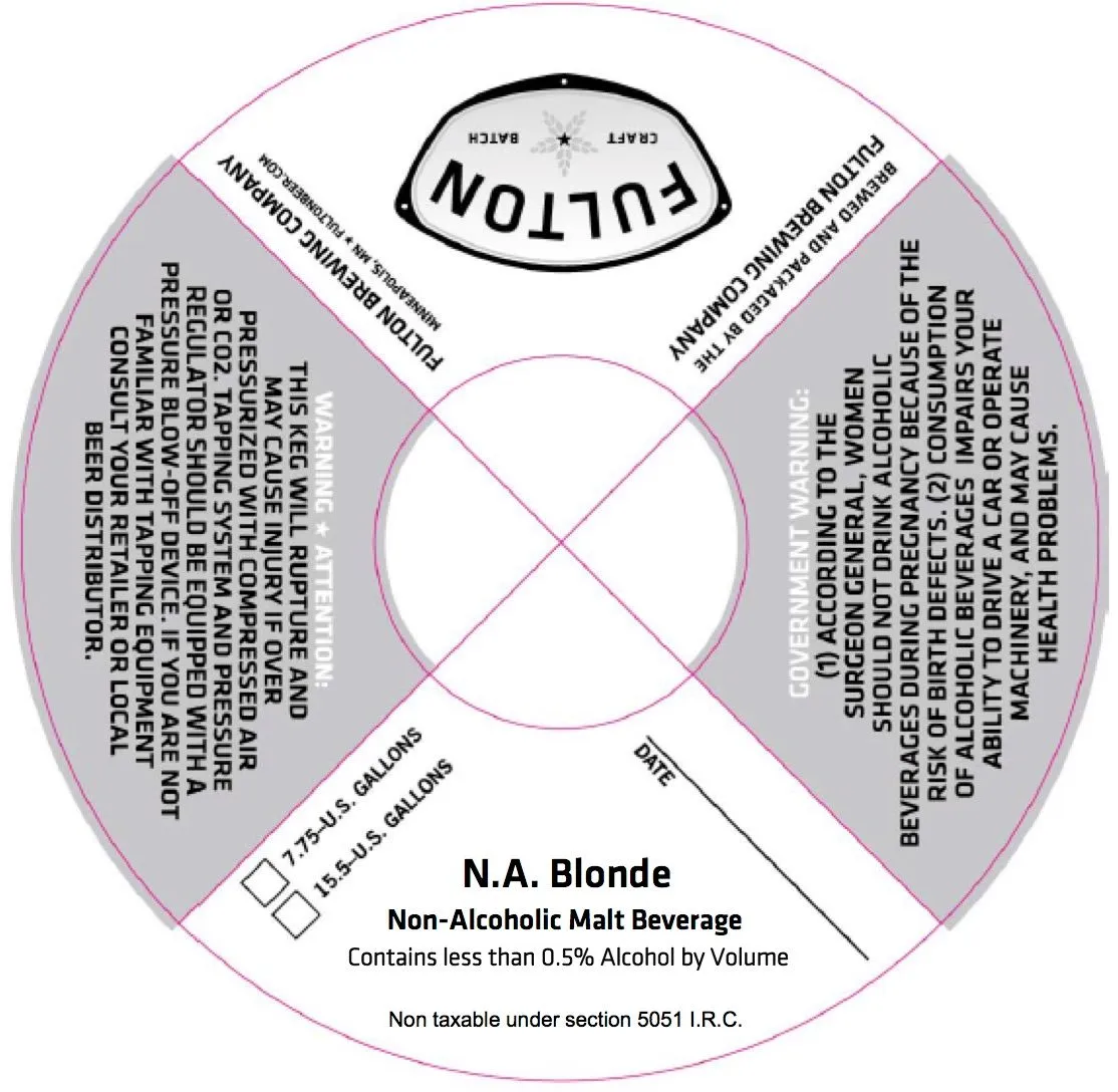 N.A. Blonde — full label as filed with TTB