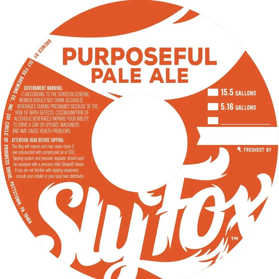 Purposeful Pale Ale — full label as filed with TTB