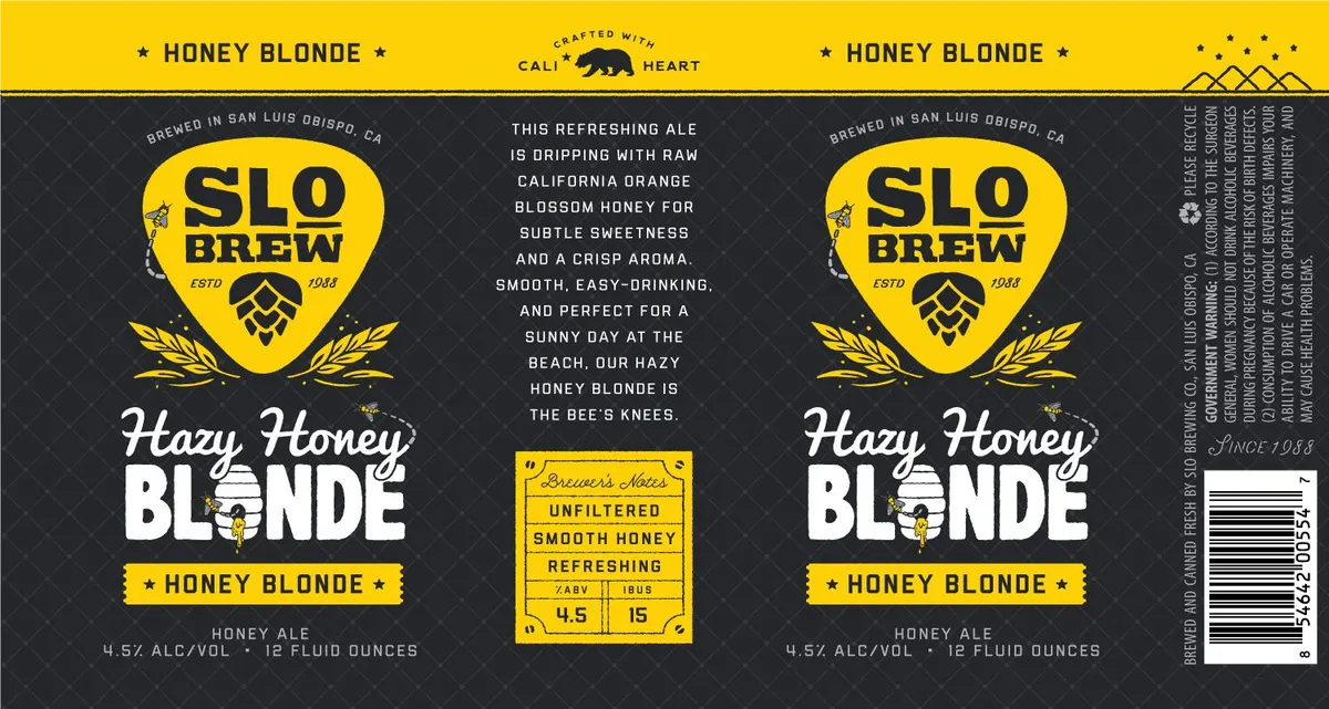 Hazy Honey Blonde — full label as filed with TTB