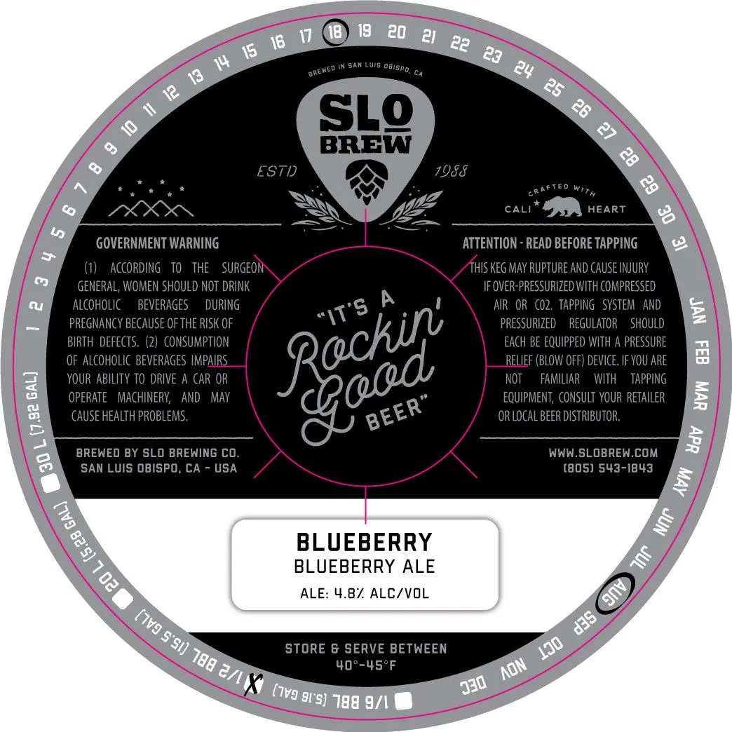Blueberry — full label as filed with TTB