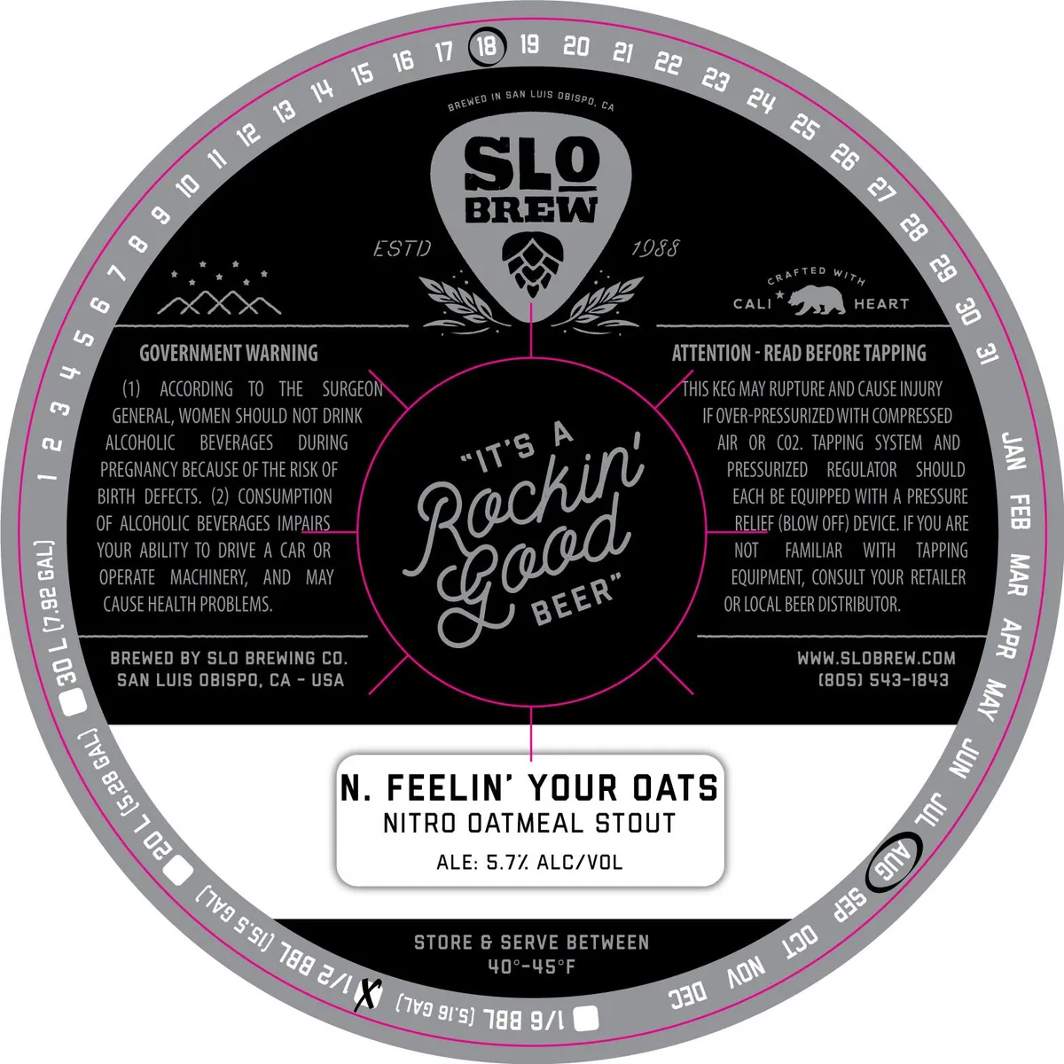 N. Feelin' Your Oats — full label as filed with TTB
