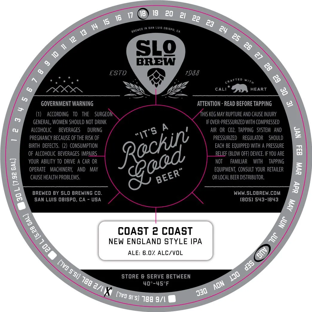 Coast 2 Coast — full label as filed with TTB