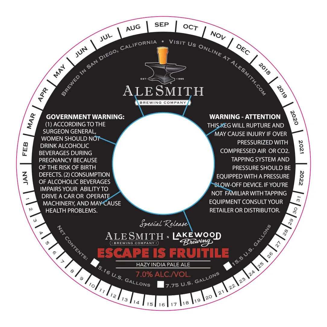 Escape Is Fruitile — full label as filed with TTB