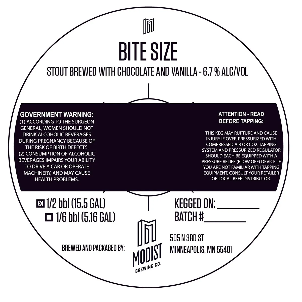 Bite Size — full label as filed with TTB