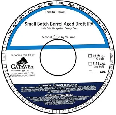 Small Batch Barrel Aged Brett IPA label