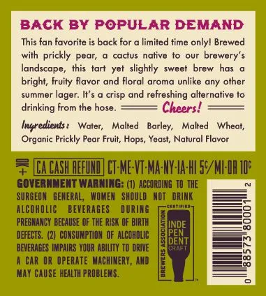 Shiner Prickly Pear label art — SHINER