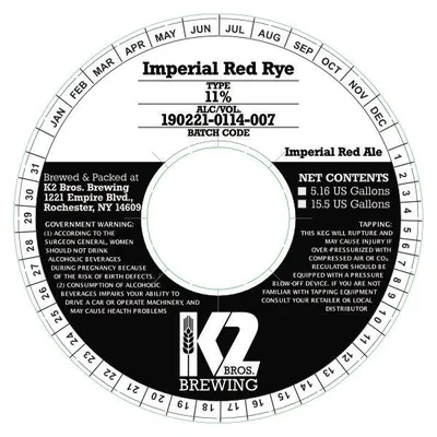 Imperial Red Rye label