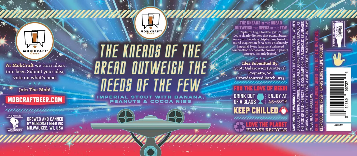 The Kneads of the Bread Outweigh the Needs of the Few — full label as filed with TTB