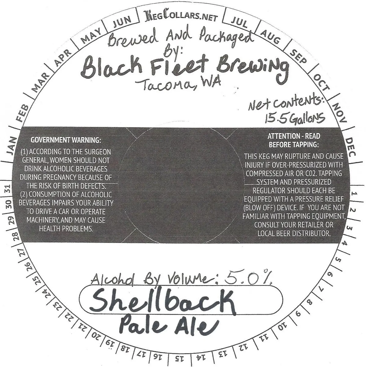 Shellback Pale Ale — full label as filed with TTB
