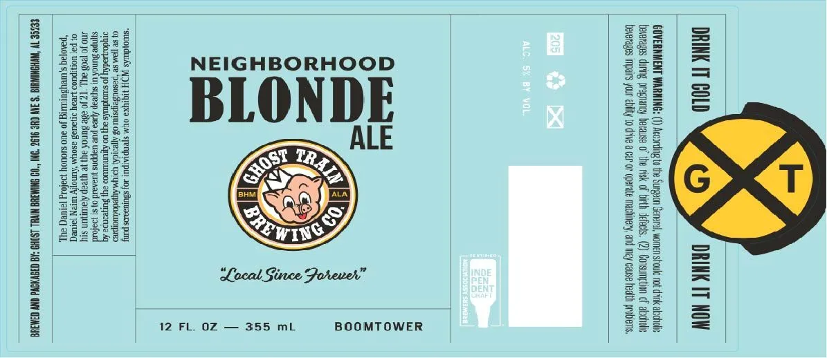 Neighborhood Blonde — full label as filed with TTB