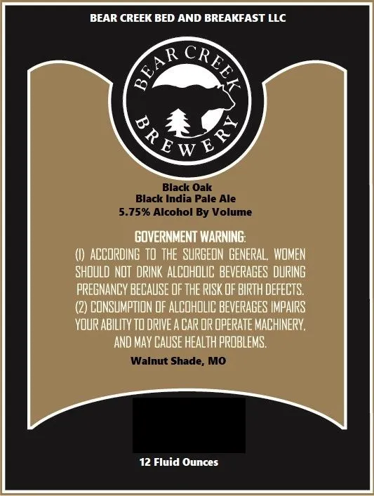 Black Oak — full label as filed with TTB