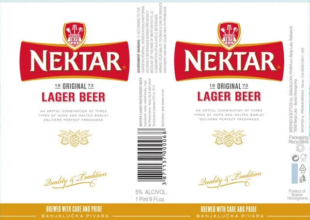 Nektar Original Lager Beer — full label as filed with TTB