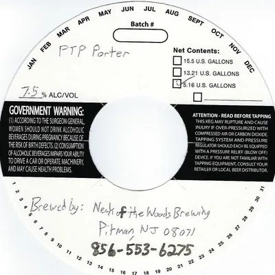 PTP Porter label