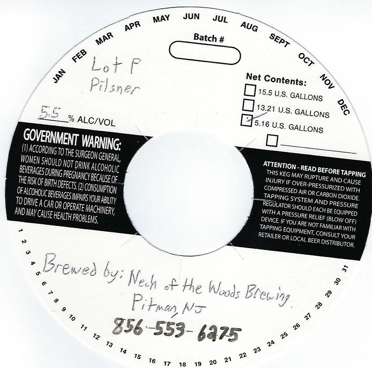 Pilsner — full label as filed with TTB