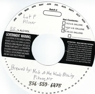 Lot P Pilsner label