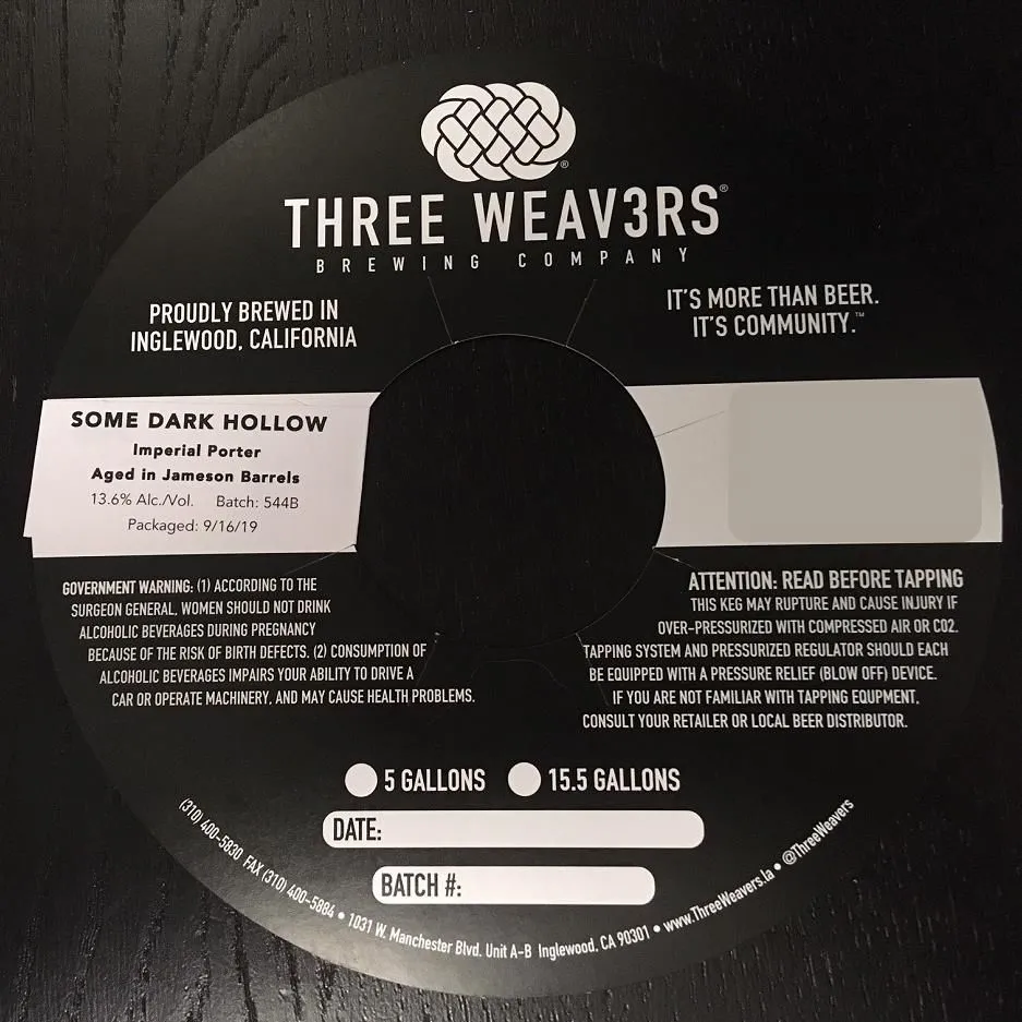 Some Dark Hollow — full label as filed with TTB