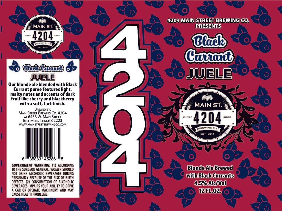 Black Currant Juele — full label as filed with TTB
