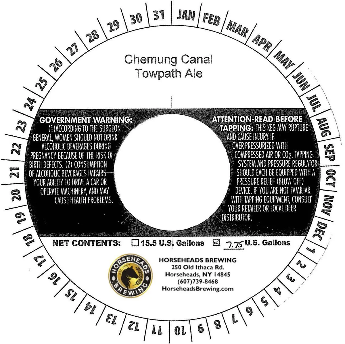 Chemung Canal Towpath Ale — full label as filed with TTB