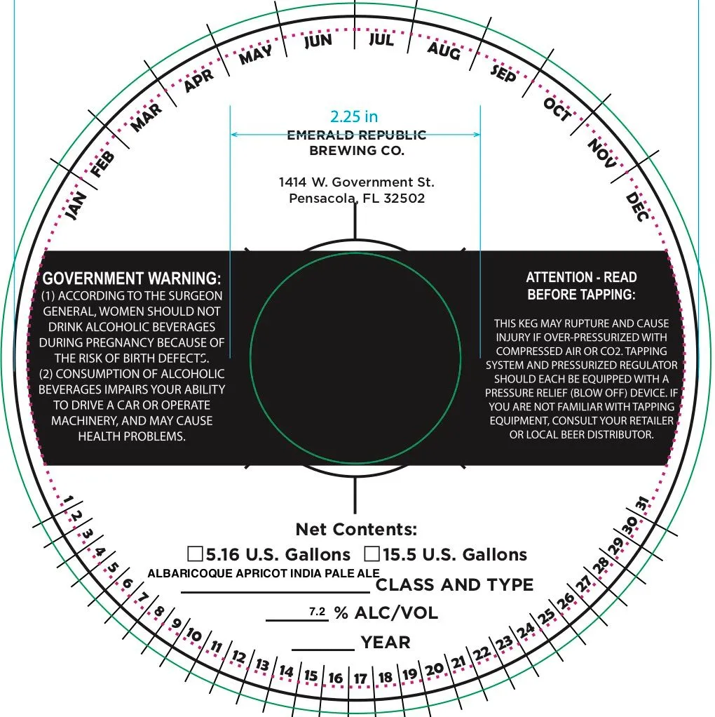 Albaricoque — full label as filed with TTB