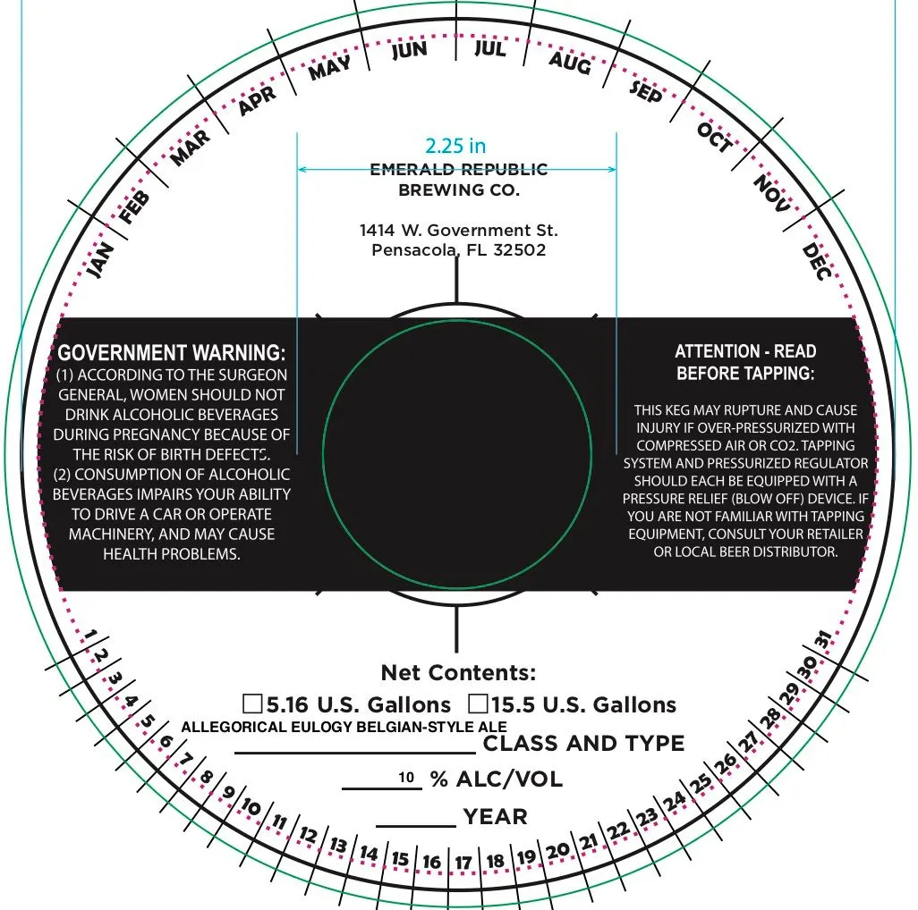 Allegorical Eulogy — full label as filed with TTB