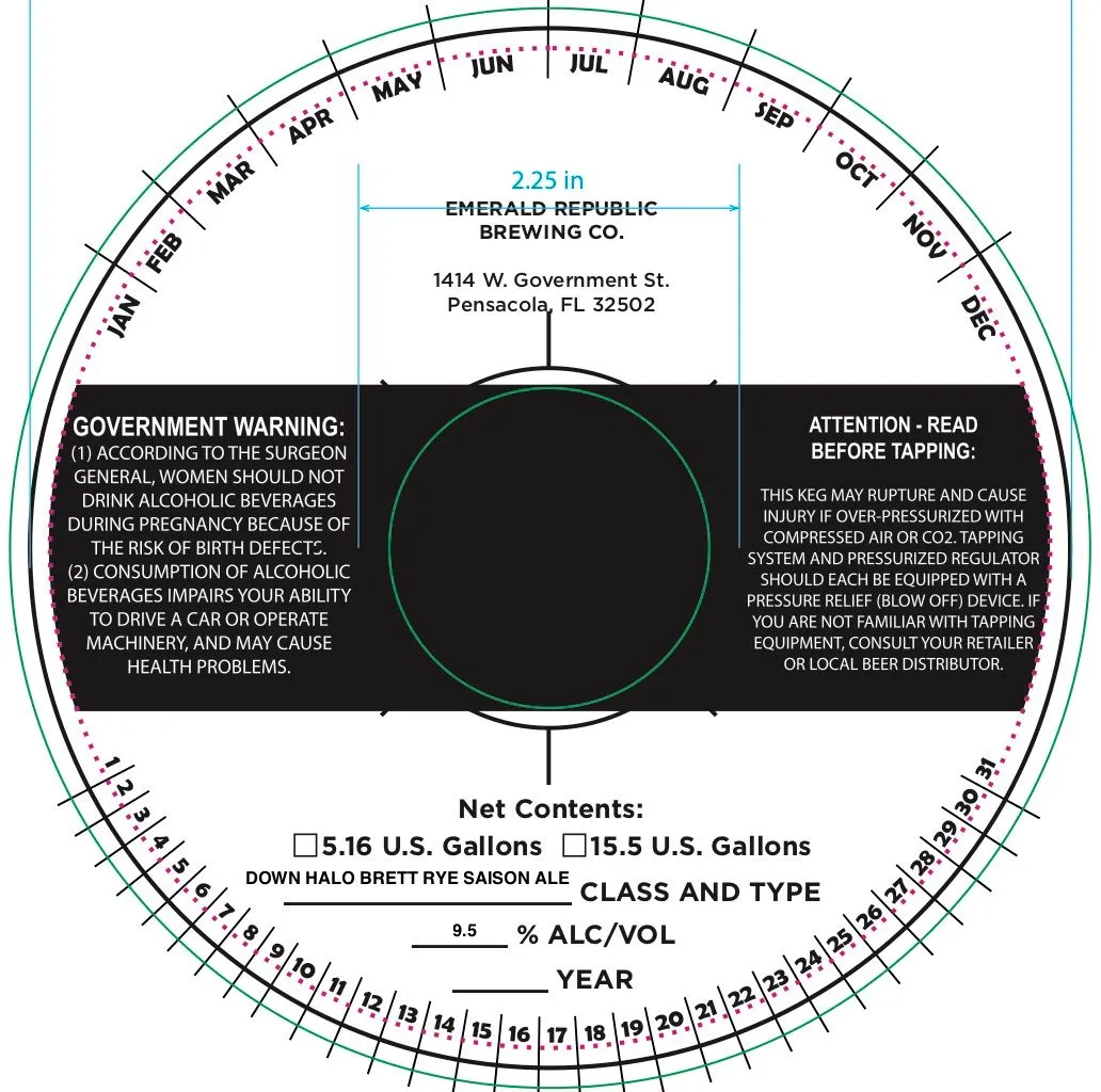 Down Halo — full label as filed with TTB