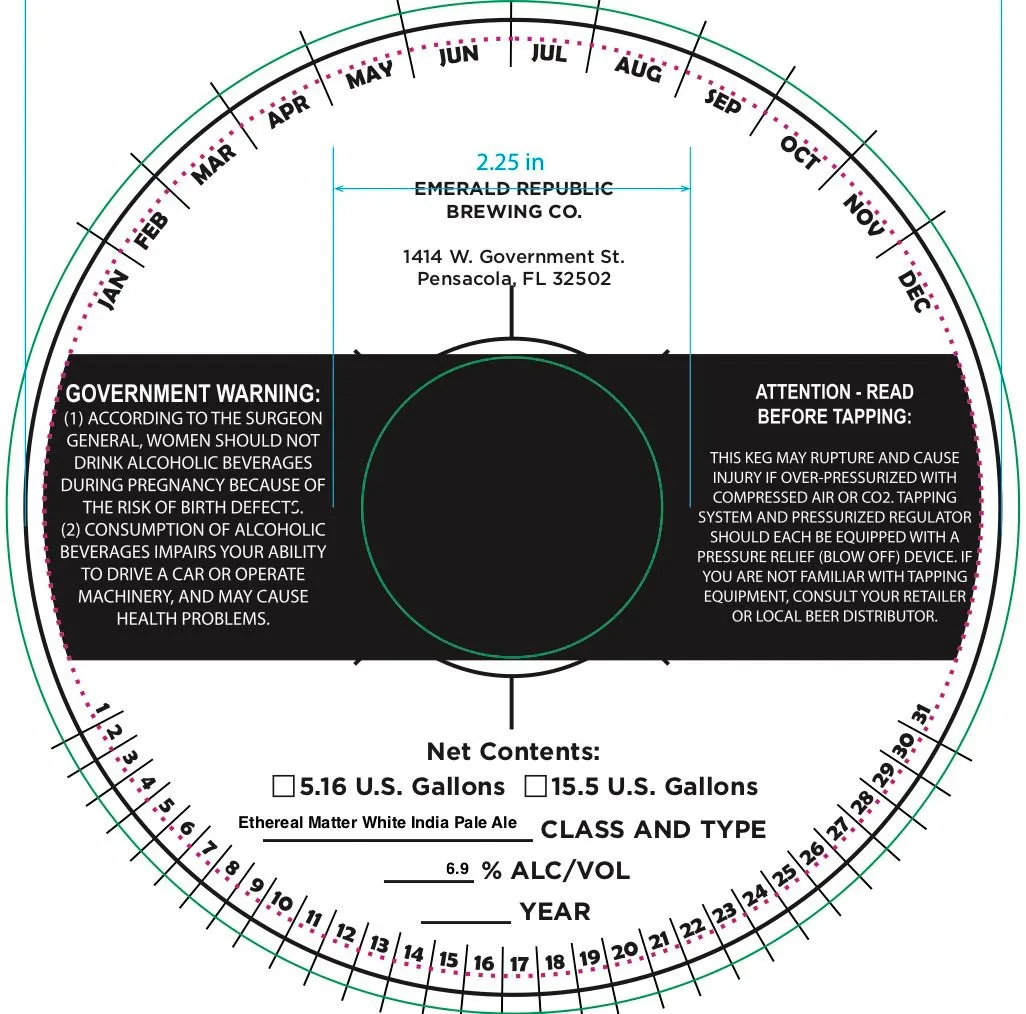 Ethereal Matter — full label as filed with TTB