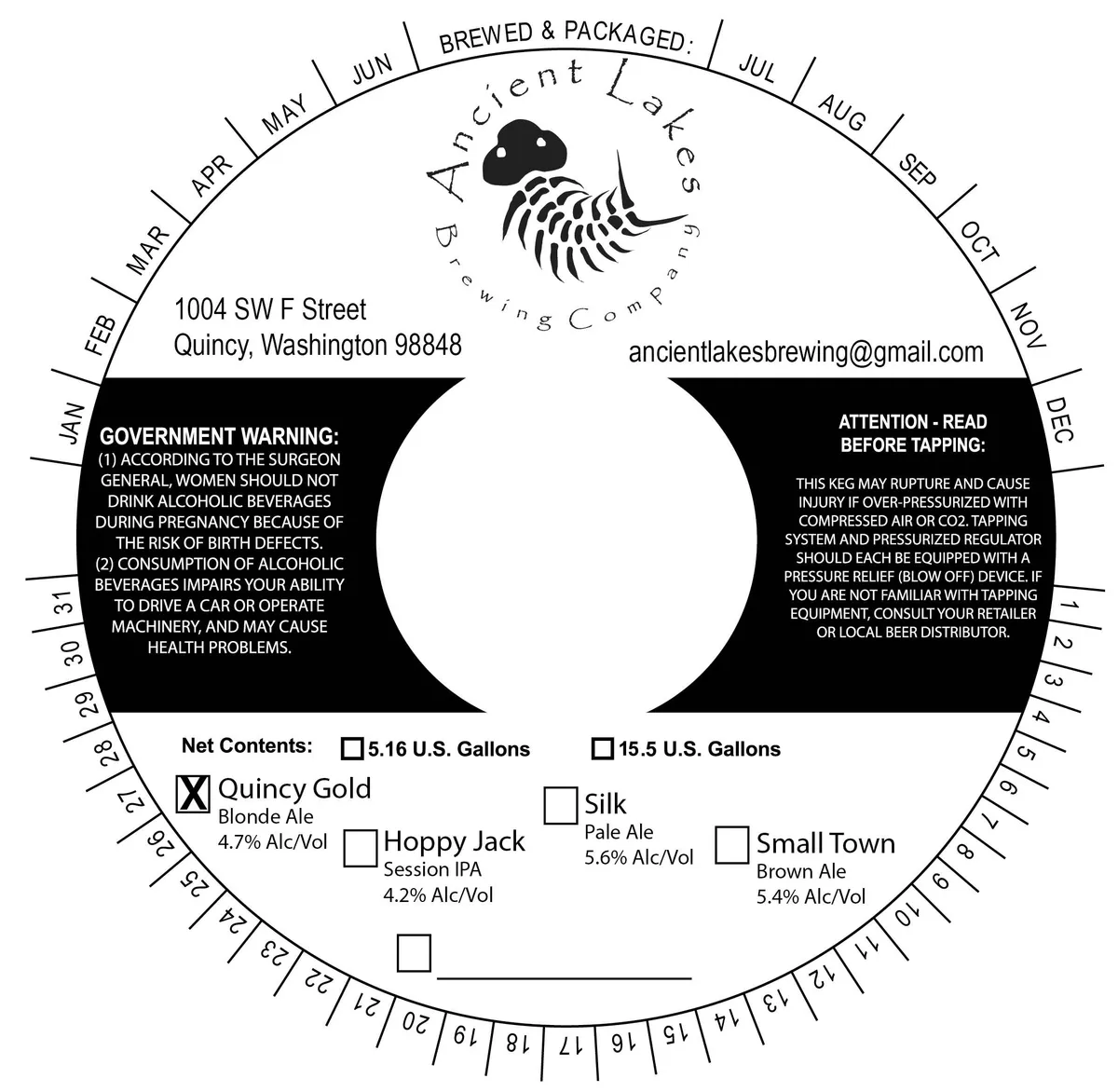 Quincy Gold — full label as filed with TTB